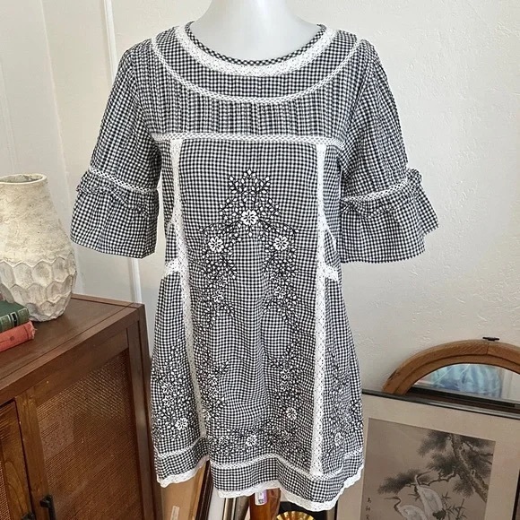 Black and White Gingham Dress - Picture 1 of 5